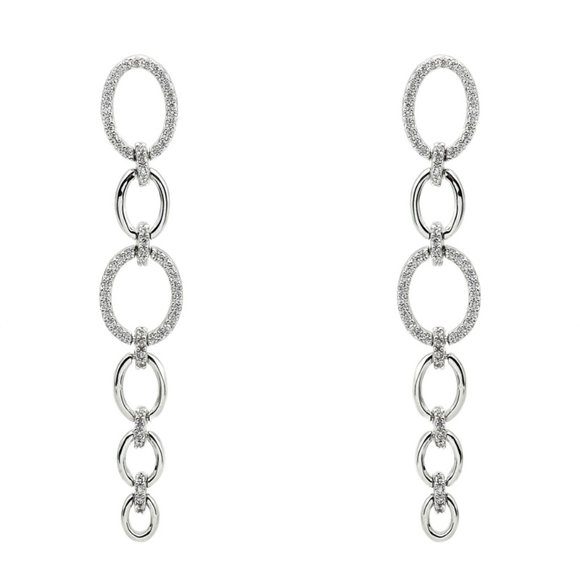 Oval Link Drop Earrings - Picture 2 of 3